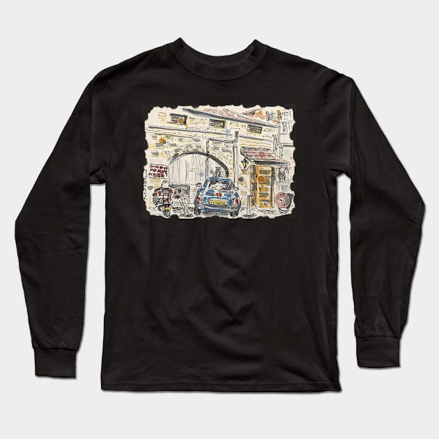 Old backyard in Italian style Long Sleeve T-Shirt by JuliaArtPaint